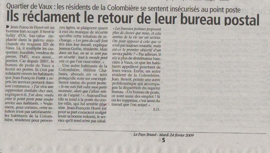 Le communiquÃ© du Pays Briard du 24 FÃ©vrier 2009